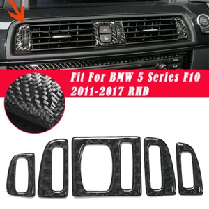 5Pcs Carton Fiber Air Vent Outlet Switch Panel Trim For BMW 5Series F10 2011-17 - Picture 1 of 8