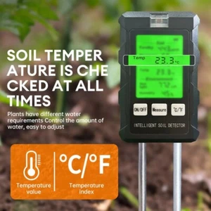 6-in-1 PH Tester Sunlight Soil Moisture Meter Detector Temperature Humidity - Picture 1 of 14