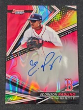 2022 Bowman's Best Best of '22 Autographs Red Lava Refractors Eddinson Paulino