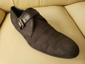LOUIS VUITTON Mens  Black Leather Oxford Monk Strap 10.5 UK / 11.5 US Ret $2,000 - Picture 1 of 12