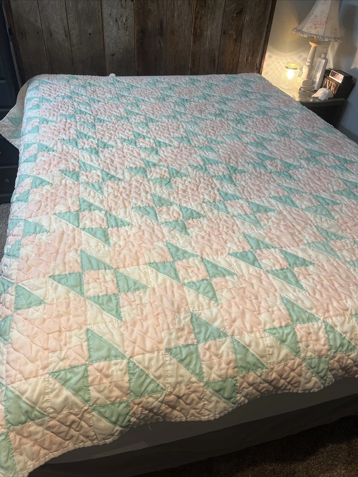 Handmade Square Quilt Vintage 81x86 Twin/full - Image 1 of 4