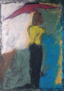 Portrait Gemälde Papier A4 Ölpastell Kunst, Oil Pastel Art Paper A4 - Bild 1 von 3