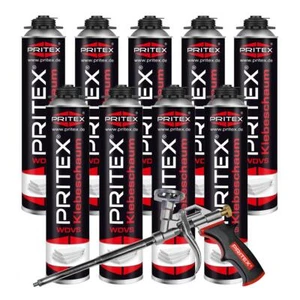 WDVS Klebeschaum Set 9 x 750 ml inkl. Pistole für WDVS-Dämmplatten - Bild 1 von 5