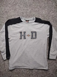 VTG Harley Davidson Mile High HD Aurora CO Gray Long Sleeve Shirt Size M- Canada - Picture 1 of 10