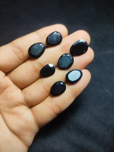 Black Onyx Egg-Shaped Faceted Stones (Talpen) - Picture 1 of 6