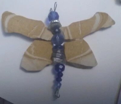 Piedra Maravillosa Genuina y Cuentas Mariposa Artesanal Adorno Decoración 5" Pulgadas Foto 1 de 4