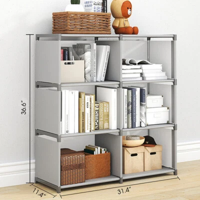 Bookshelf Office Shelf Plastic Storage Cabinet Multi-Use Non Woven Storage Rack - Image 1 of 4