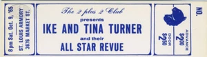 Vintage IKE & TINA TURNER & All Star Revue 1965 Unused Concert Ticket - Picture 1 of 1