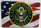 AMERICAN FLAG, ARMY, ALUMINUM HITCH PLUG COVER, UV-4"x 6"