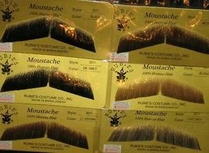 MUSTACHES THEATRICAL-HUMAN HAIR GENTALMEN RUBIES 2011 PICK ANY SHADE . - Picture 1 of 18