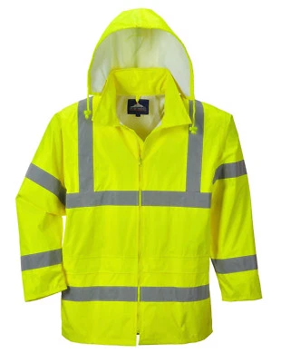  Chaqueta de lluvia de seguridad reflectante verde impermeable de alta visibilidad impermeable con capucha S-7XL Foto 1 de 4