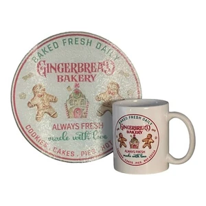 “Cookies And Milk For Santa” Platter/ Cutting Board & Mug~Christmas~Gingerbread - Picture 1 of 1