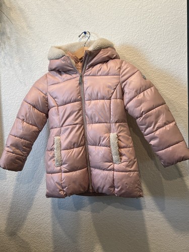 Michael Kors giacca cappotto puffer con cappuccio bambina rosa metallizzato taglia:5 6