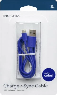 2x Insignia Apple MFi 3' Sync Charge Cable for iPhone 13 12 11 pro XR Xs X 8 7 6 - Image 1 of 2