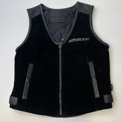 Star 摩托车背心女式中号皮革无袖夹克拉链口袋核心 Ex — 第 1/4 张图片