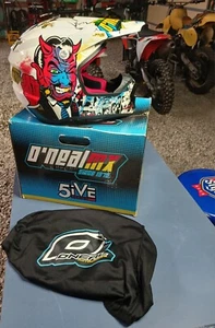 Oneal 5ive Series Villian Motocross Helmet Size XL Devil Cartoon Strip Hot Girls - Picture 1 of 17