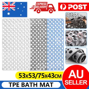 Bath Shower Mat Non-Slip Shower Mat Bathtub Mats TPE Sucker Bathroom Mats - Picture 1 of 19