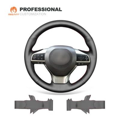 Black Genuine Leather Car Steering Wheel Cover for Lexus ES300h ES350 2016-2018 - Image 1 of 4