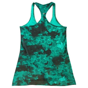 Lululemon Tank Womens Size 2 Racerback Clouded Dreams Cosmic Teal Green Cool CRB - Picture 1 of 5