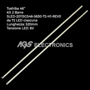 KIT 2 BARRES STRIP 72 LED TV TOSHIBA SLED-2011SGS46-5630-72-H1-REV0 - Picture 1 of 1