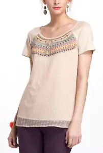 NEU Anthropologie besticktes Tüll T-Shirt von Lilka Größe L - Bild 1 von 4