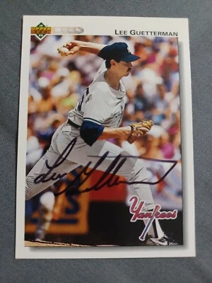 LEE GUETTERMAN 1992 Upper Deck # 610 autographed signed card YANKEES 92 AUTO - Image 1 of 3