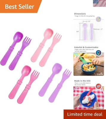 Juego de tenedores y cucharas para niños de 8 piezas - ecológico, apto para lavavajillas y elegante Foto 1 de 4