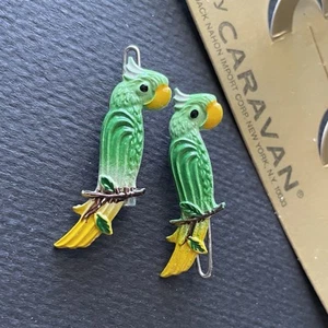 Vintage Barrettes Metal Parrots Bright Summer Birds Hair Accessories - Picture 1 of 3