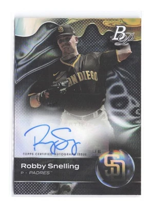 2023 Bowman Platinum Robby Snelling AUTO Top Prospects Autograph TOP-38 Padres - Image 1 of 2