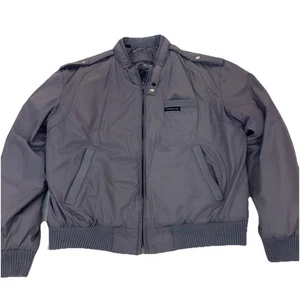 Members Only Vintage Gray Full Zip Racing Heavy Coat Size 40 Mens - Picture 1 of 21