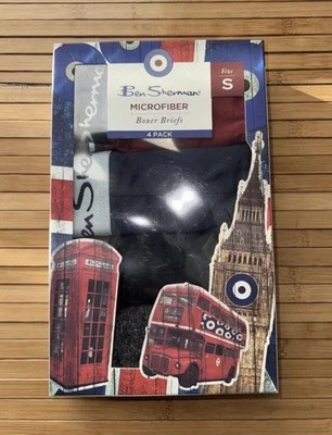 Calzoncillos boxer Ben Sherman para hombre, talla pequeña, paquete de 4 Foto 1 de 2