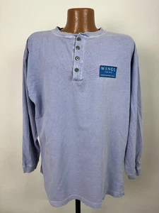 Vintage 90s Henley XL Distressed Faded Skate Surf Lavender Giorgio Beverly Hills - Picture 1 of 16