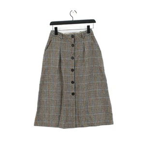 Zara Women's Maxi Skirt S Brown Checkered 100% Wool Long Maxi - Picture 1 of 6