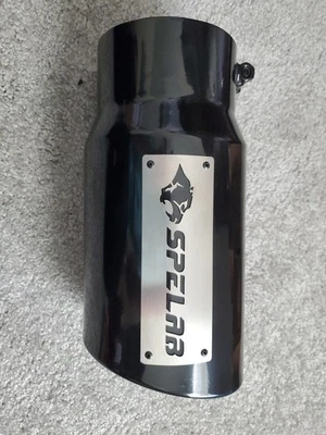 SPELAB 5 Inch Pipe Exhaust Tip 12 Inch Long 6 Inch Outlet Gloss Black New - Image 1 of 4