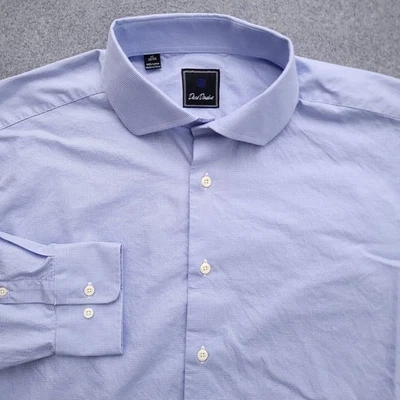 Camisa de vestir David Donahue para hombre 17 32/33 ajuste regular azul manga larga corpcore Foto 1 de 4