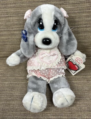 Vintage Applause Sad Sam Honey Plush wearing Pink Polka Dot Pajamas Rare 11" - Image 1 of 4