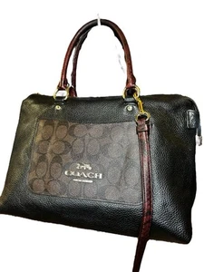 COACH Emma F34280 Mini Satchel Crossbody Bag/ Leather Handles Snakeskin - Picture 1 of 15