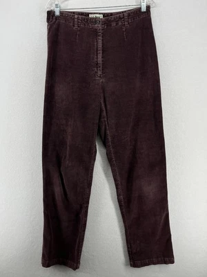 LL BEAN Pants Womens 12 M Tall Corduroy Straight High Rise Purple HK VTG - Image 1 of 4