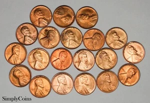 (20) 1947-S Lincoln Wheat Penny Stempelglanz Cent Pennies Teilrolle - Bild 1 von 1