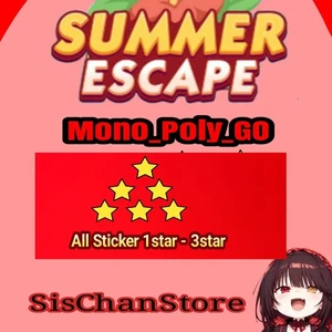 MONO_POLY GO SUMMER_ESCAPE ALBUM STICKER 1,2,3 STARS⭐ CHEAPEST&FAST DELIVERY - Picture 1 of 2