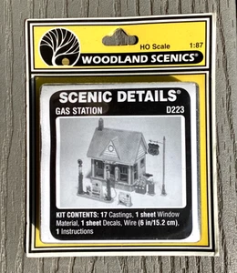 WOODLAND SCENICS 1/87 HO SCALE SCENICS DETAILS GAS STATION METAL MODEL KIT D 223 - Picture 1 of 12