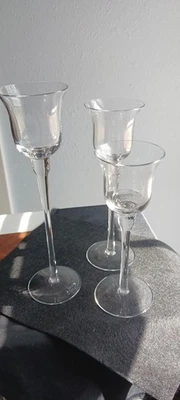 Glass Candle Holder for Pillar Candles, Tea Light Candle Holders Set of 3, Tall - Image 1 of 4