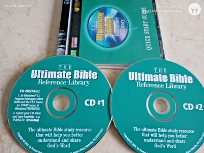 THE ULTIMATE BIBLE REFERENCE LIBRARY QUICK START GUIDE 2 DISC CD PC SOFTWARE - Image 1 of 2