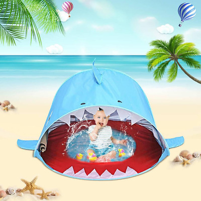 Baby Beach Tent Waterproof Pop Up Sun Awning Tent UV-protecting Cloth Shark Tent • 130.43$