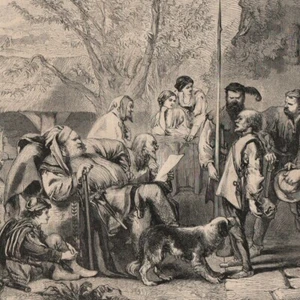Falstaff passant la revue de ses recrues - - Gravure de presse 1858 - Picture 1 of 2