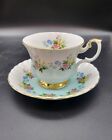 Royal Albert  Fine Bone China Floral Tea Cup &Saucer-White And Blue