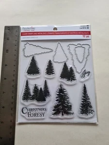 RECOLLECTIONS CLEAR STAMPS & DIES SET "CHRISTMAS FOREST" 723181 BNIP NEW - Picture 1 of 2