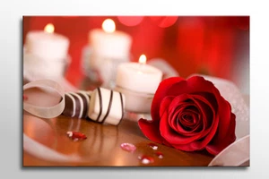GRANDE TELA ARTE DA PARETE ROSA ROSSA LUCI CANDELA SOGGIORNO CUCINA CAMERA DA LETTO SALA QUADRO - Foto 1 di 2