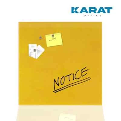 Memo Board Print | Glasboard Magnettafel | 3 Magnete Kratzfest | gelb 48 x 48 cm - Bild 1 von 4