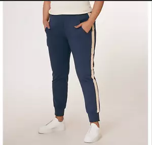 Pantalones de chándal DG2 Diane Gilman panel lateral en contraste - Para mujer azul marino talla 3X PLUS - Imagen 1 de 1